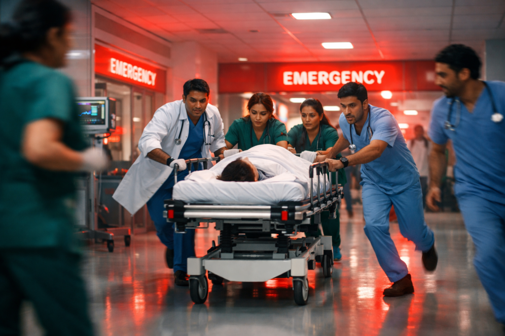 Emergency hospital in Gangavathi providing immediate treatment in emergency ward